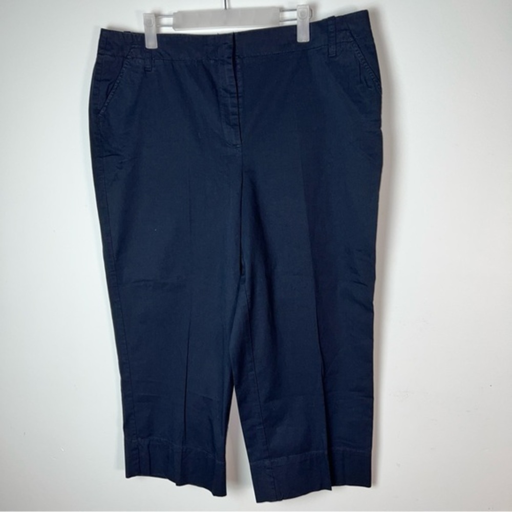 Talbots Petites Stretch Navy Pants | Size 16P | Cropped